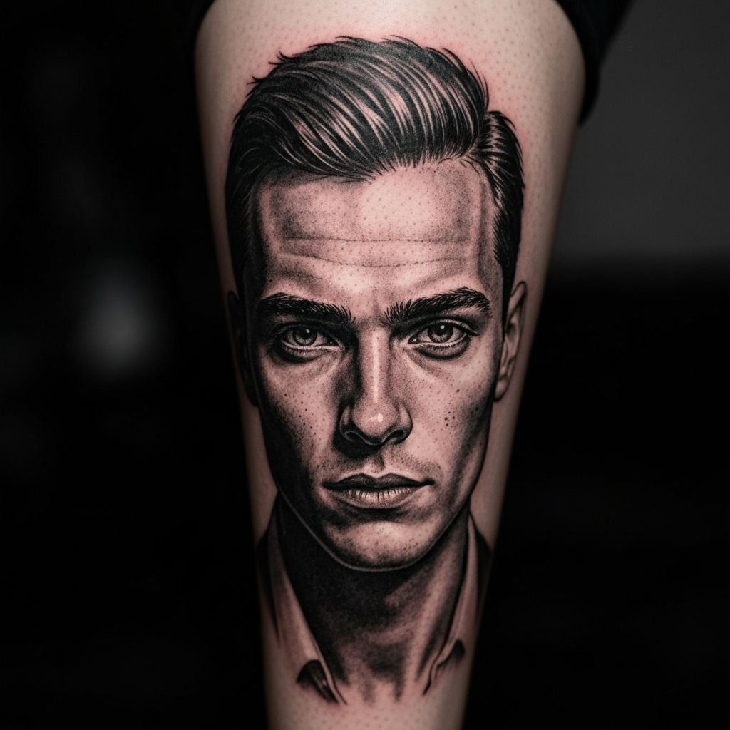 Realistic Portrait Tattoo – Bein